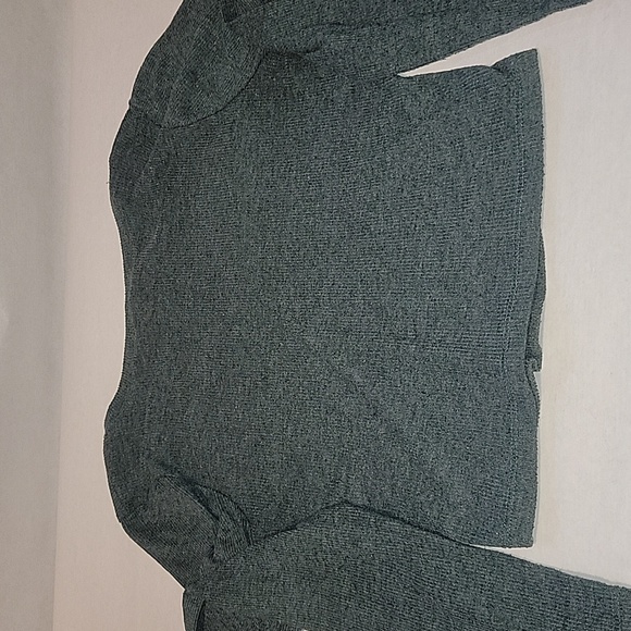 Bozzolo Junior Fitted Crop Forest Green Thin Knit Sweater - Picture 6 of 6